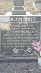 COLANANNI Johanna Wilhelmina 1920-2005