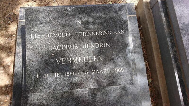VERMEULEN Jacobus Hendrik 1898-1969