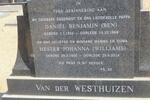 WESTHUIZEN Daniel Benjamin, van der 1911-1968 & Hester Johanna WILLIAMS 1920-2014