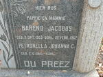 PREEZ Barend Jacobus, du 1903-1962 & Petronella Johanna C. 1910-