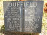 DUFFIELD Arthur Robert 1906-1969 & Dorothy May 1911-1982