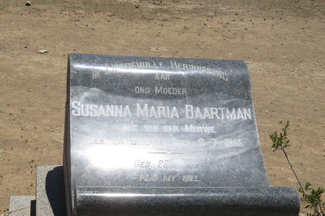 BAARTMAN Susanna Maria nee VAN DER MERWE 1877-1955