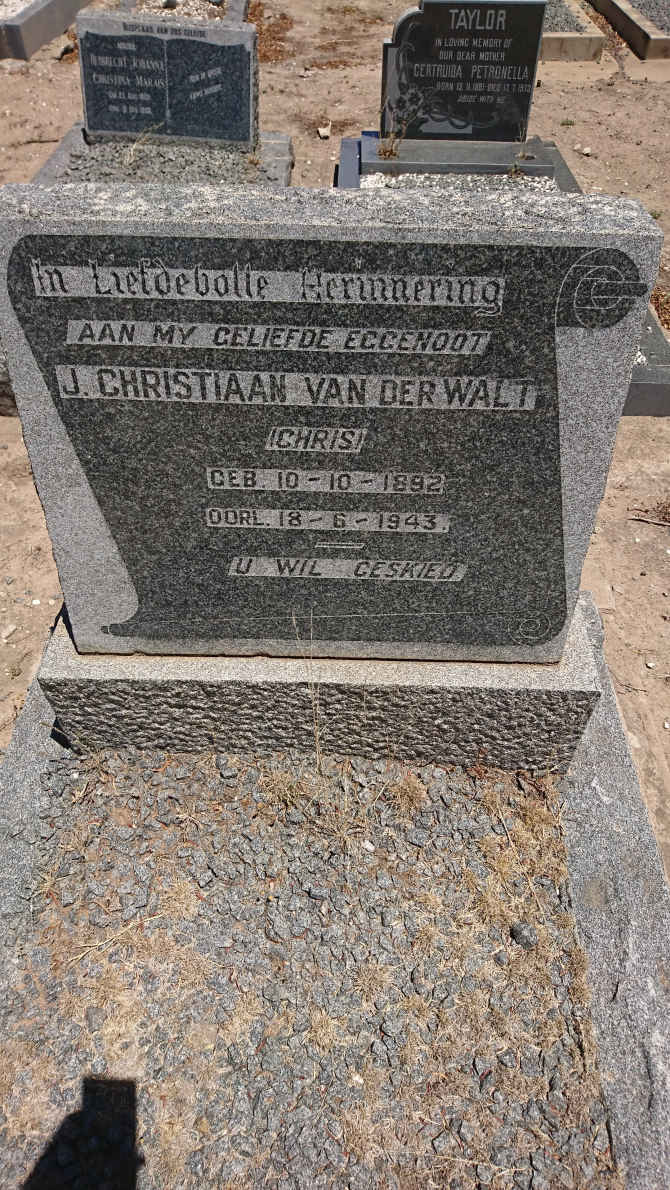 WALT J. Christiaan, van der 1892-1943