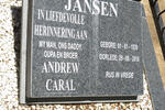 JANSEN Andrew Caral 1939-2016