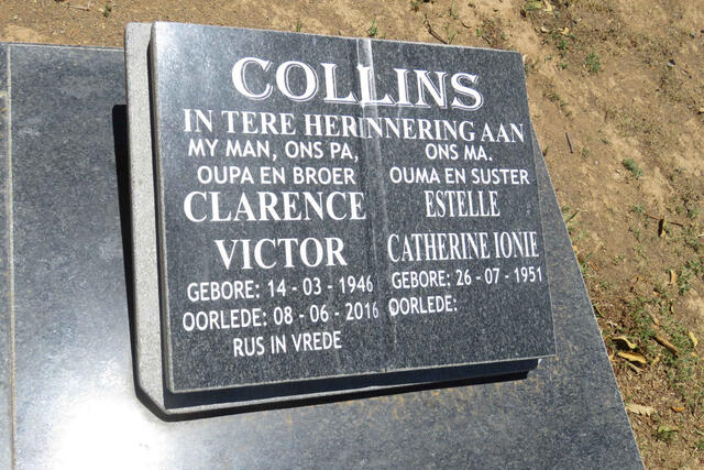 COLLINS Clarence Victor 1946-2016 & Estelle Catherine Ionie 1951-