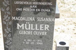 MÜLLER Magdalena Susanna nee OLIVIER 1915-2000