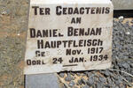 HAUPTFLEISCH Daniel Benjamin 1917-1934