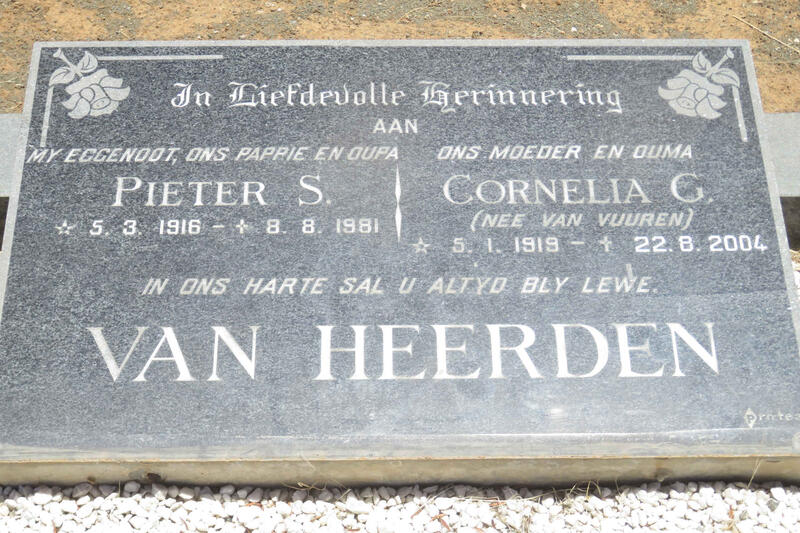 HEERDEN Pieter S., van 1916-1981 & Cornelia G. VAN VUUREN 1919-2004