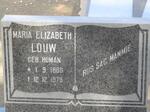 LOUW Maria Elizabeth nee HUMAN 1888-1979