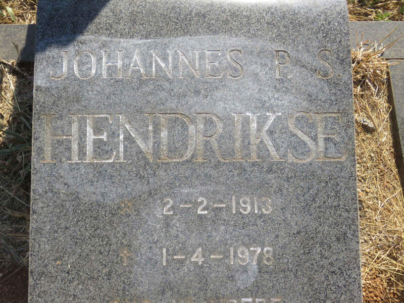 HENDRIKSE Johannes P.S. 1913-1978