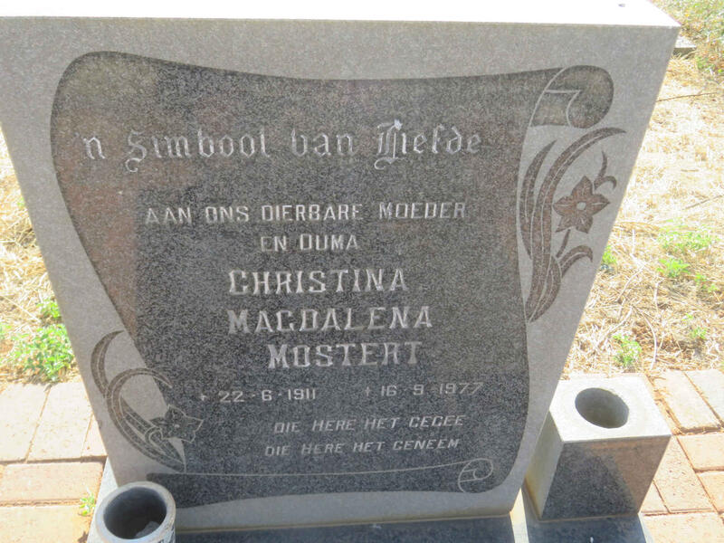 MOSTERT Christina Magdalena 1911-1977