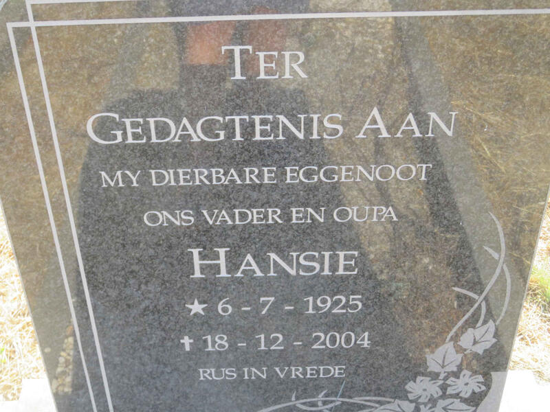 BEER Hansie, de 1925-2004