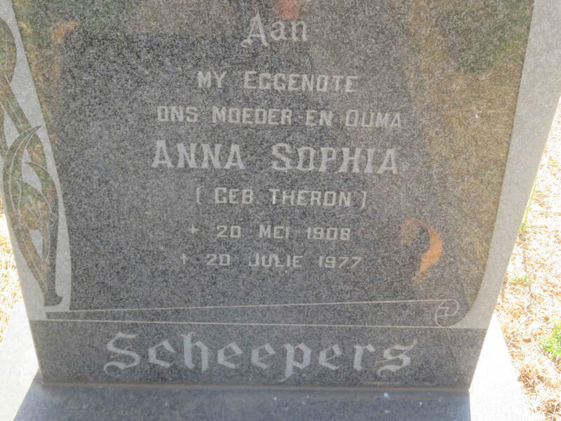 SCHEEPERS Anna Sophia nee THERON 1908-1977