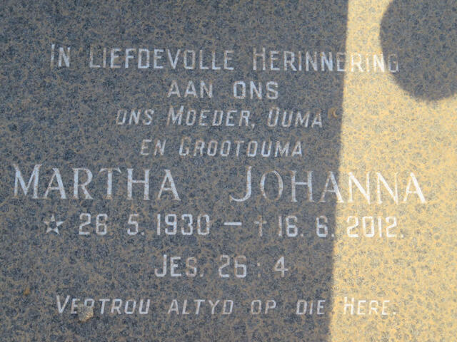 ? Martha Johanna 1930-2012
