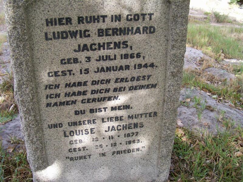 JACHENS Ludwig Bernhard 1866-1944 & Louise 1877-1963