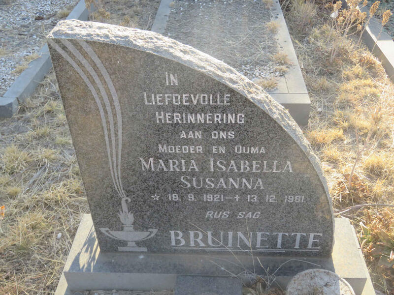 BRUINETTE Maria Isabella Susanna 1921-1981