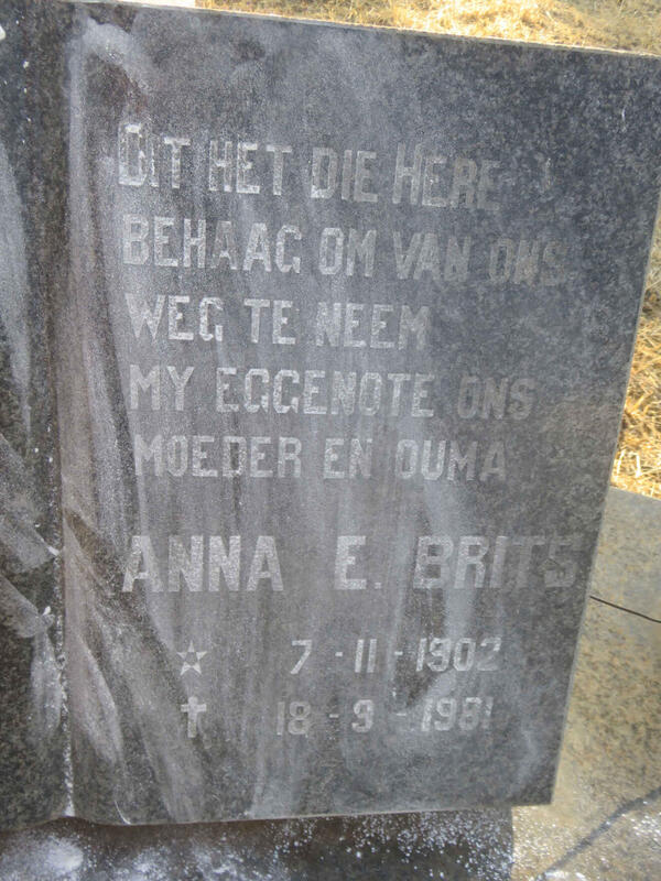 BRITS Anna E. 1902-1981