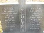 CLOETE Willem Barend 1921-1981 & Johanna Aletta Dorethea 1921-1988