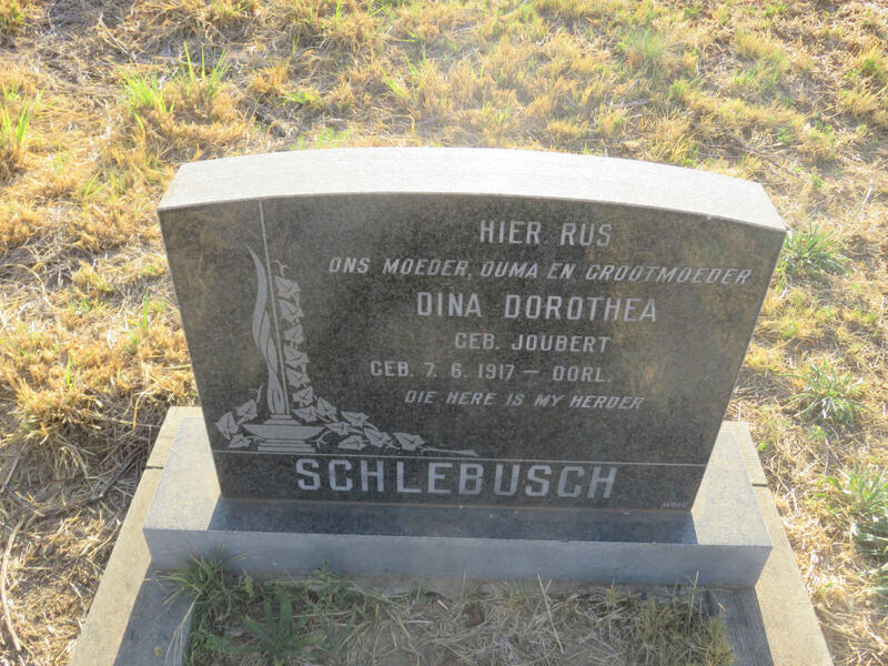 SCHLEBUSCH Dina Dorothea nee JOUBERT 1917-