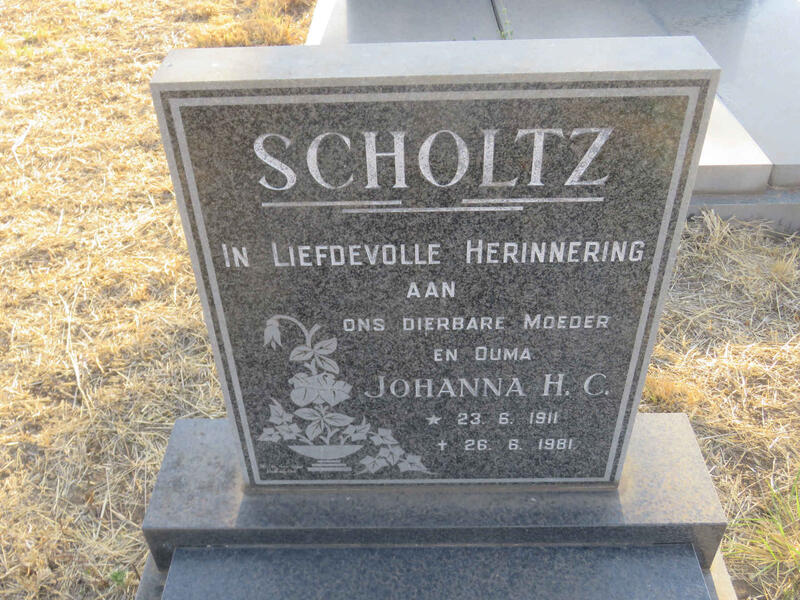 SCHOLTZ Johanna H.C. 1911-1981