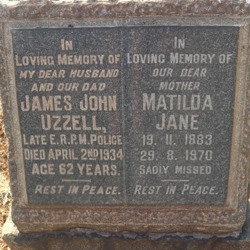 UZZELL James John -1934 & Matilda Jane 1883-1970
