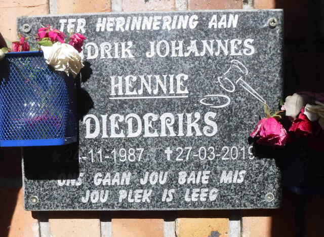 DIEDERIKS Hendrik Johannes 1987-2019