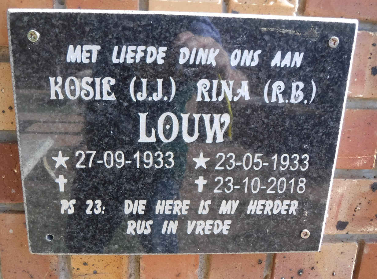 LOUW J.J. 1933- & R.B. 1933-2018