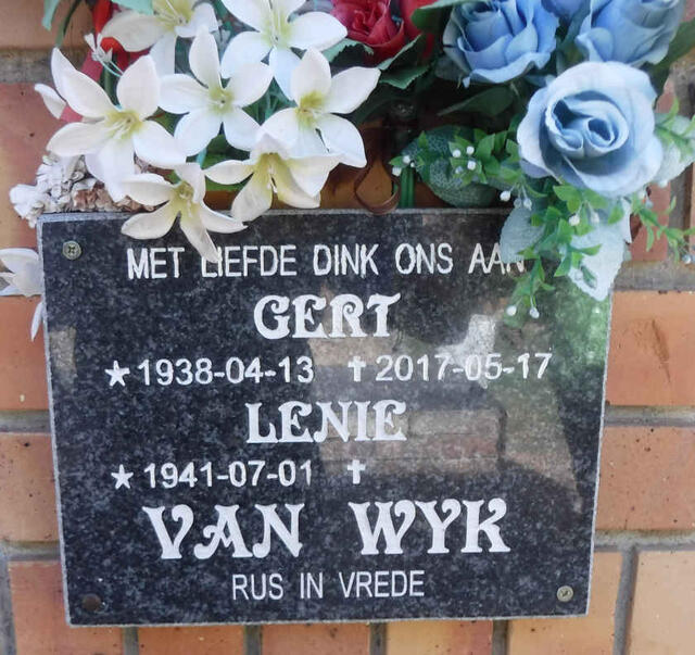 WYK Gert, van 1938-2017 & Lenie 1941-
