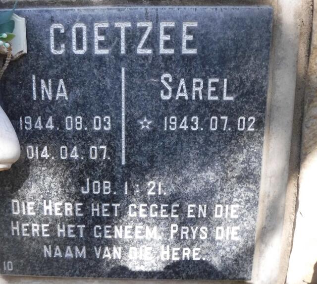 COETZEE Sarel 1943- & Ina 1944-2014