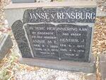 RENSBURG Hendrik J., Janse v. 1907-1978 & Annie M.E. 1900-1973