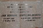 BOSHOFF Jan Hendrik 1900-1975 & Stoffelina Jacomina OBERHOLSTER 1905-1971