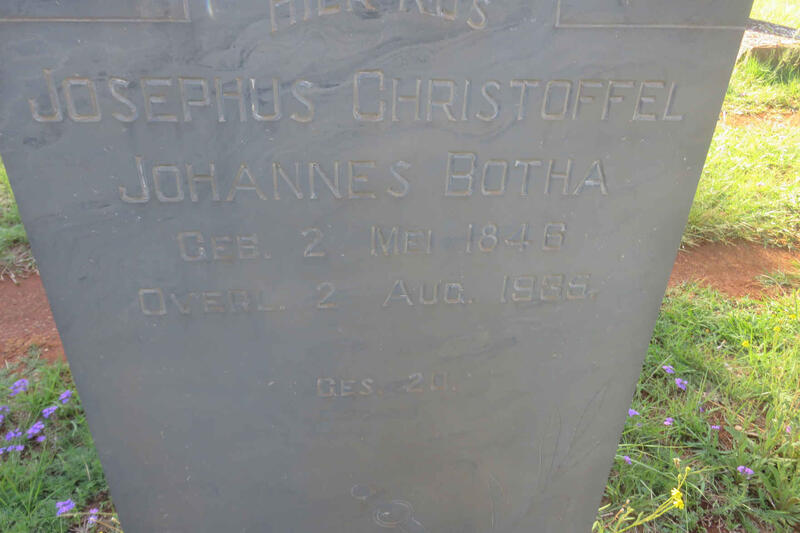 BOTHA Josephus Christoffel Johannes 1846-1935