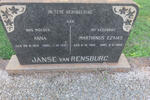 RENSBURG Marthinus Ezaias, Janse van 1910-1969 & Anna 1912-1997