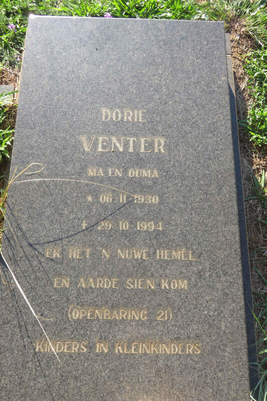 VENTER Dorie 1930-1994