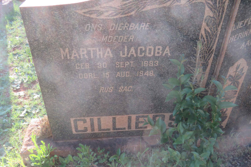 CILLIERS Martha Jacoba 1883-1948