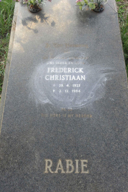 RABIE Frederick Christiaan 1923-1984