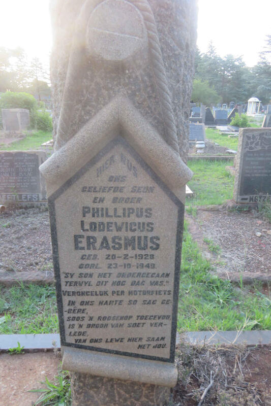 ERASMUS Phillipus Lodewicus 1928-1949