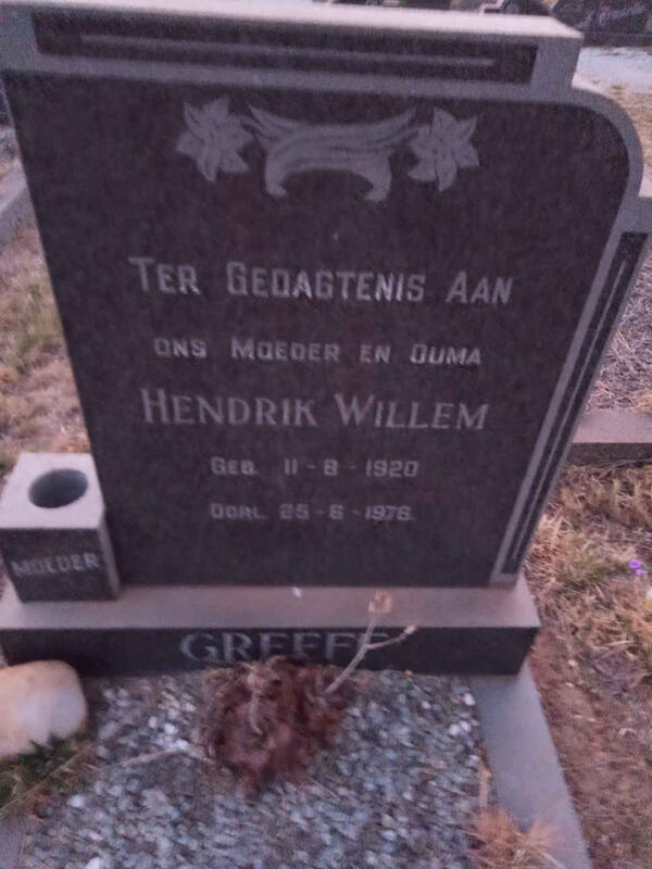 GREEFF Hendrik Willem 1920-1978