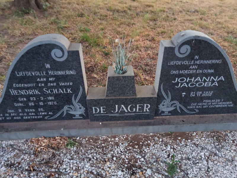 JAGER Hendrik Schalk, de 1911-1970 & Johanna Jacoba 1912-2002