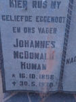 HUMAN Johannes McDonald 1898-1970