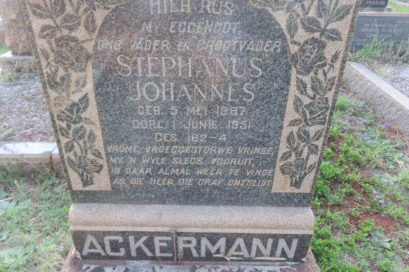 ACKERMANN Stephanus Johannes 1887-1951