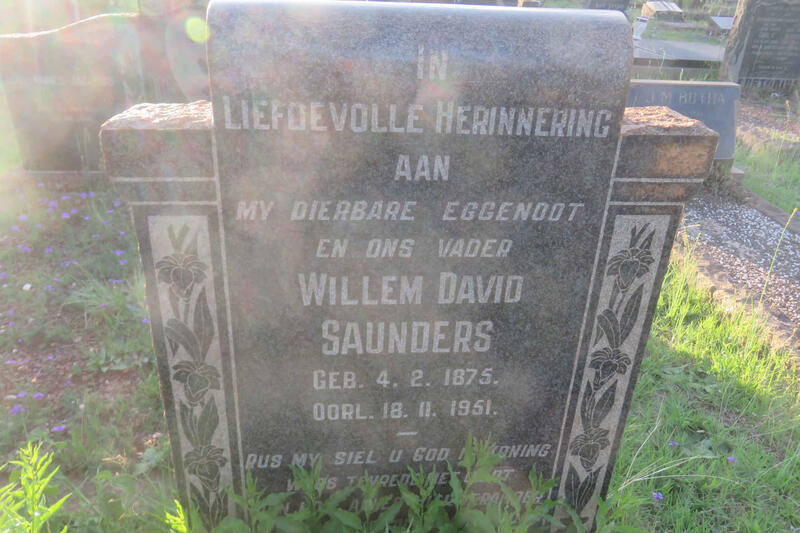 SAUNDERS Willem David 1875-1951
