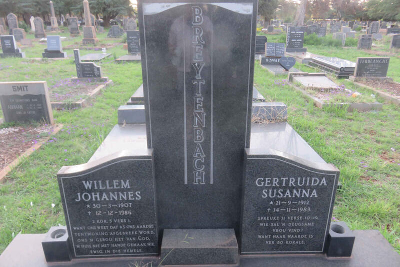 BREYTENBACH Willem Johannes 1907-1986 & Gertruida Susanna 1912-1983