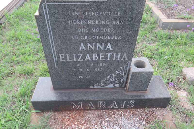 MARAIS Anna Elizabetha 1894-1985