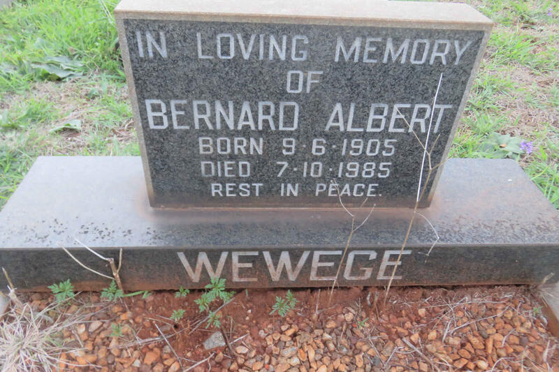 WEWEGE Bernard Albert 1905-1985