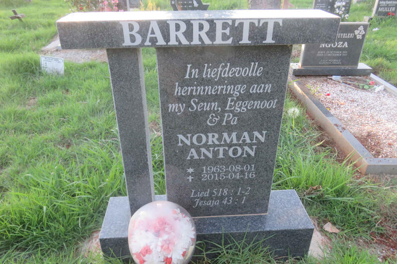 BARRETT Norman Anton 1963-2015