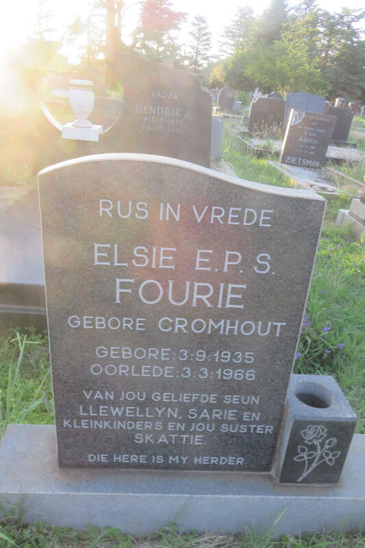 FOURIE Elsie E.P.S. nee CROMHOUT 1935-1966