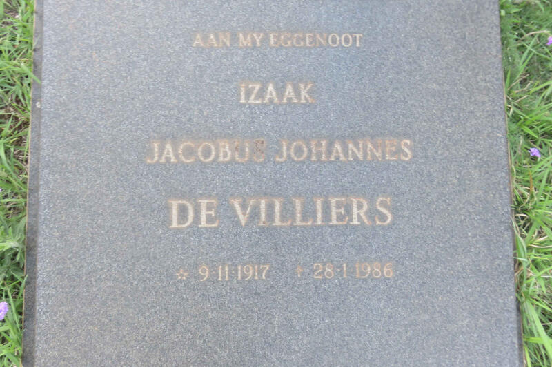 VILLIERS Izaak Jacobus Johannes, de 1917-1986