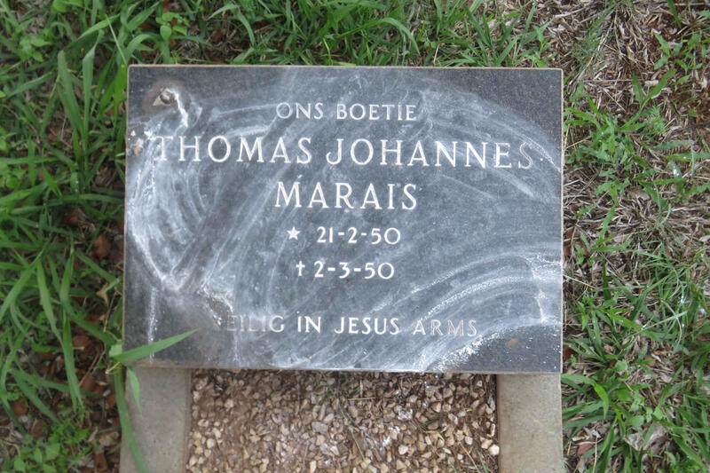 MARAIS Thomas Johannes 1950-1950