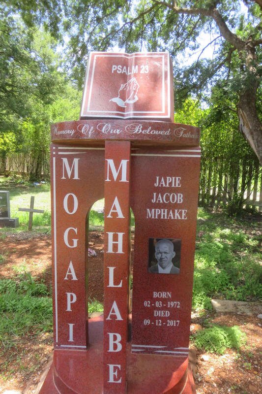 MAHLABE Mogapi Japie Jacob Mphake 1972-2017
